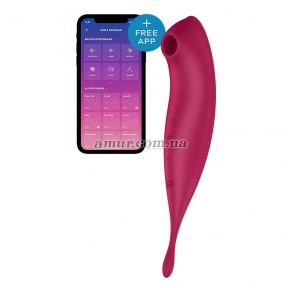 Смарт-вибратор для клитора с вакуумной стимуляцией Satisfyer Twirling Pro+ , бордовий