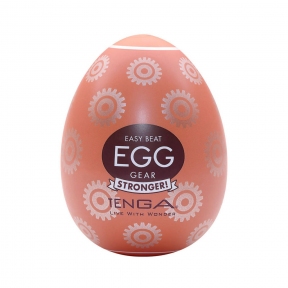 Мастурбатор-яйце Tenga Egg Gear, щільний TPE, пробник лубриканта 5 мл