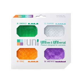 Набор унисекс-стимуляторов Tenga Uni Variety Pack (4 шт), лубрикант в комплекте