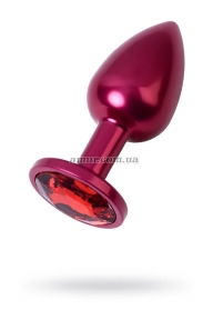 Анальный страз «Toyfa Metal» красный с кристаллом цвета рубин