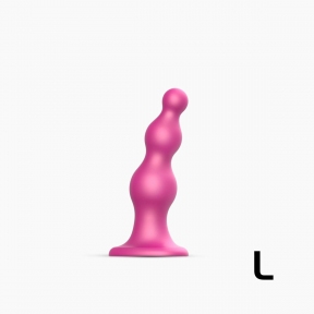 Фаллоимитатор Strap-On-Me Dildo Plug Beads Framboise Metallic L