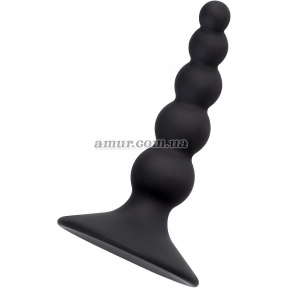 Черная силиконовая анальная втулка-елочка «Bootes»