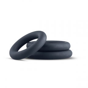 Набор эрекционных колец Boners 3-Piece Cock Ring Set, серые, 3; 3,3 и 4,4 см