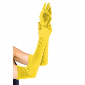 Довгі рукавички атласні Leg Avenue Extra Long Satin Gloves, One Size, жовті
