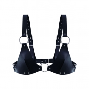 Ліф із натуральної шкіри Feral Feelings - Bikini Top, чорний