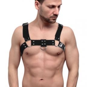 Мужская портупея на грудь Feral Feelings - Bulldog Harness, черная Мужская портупея на грудь Feral Feelings - Bulldog Harness, черная