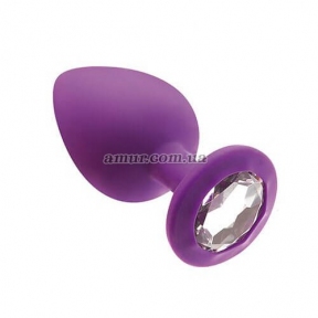 Анальная пробка с кристаллом MAI Attraction Toys №48, фиолетовая