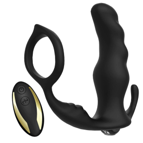 Масажер простати з кільцем для мошонки «Boss Knight», пульт ДК