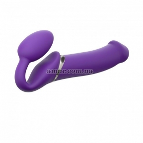 Безремневой страпон с вибрацией Strap-On-Me Vibrating Violet XL, диаметр 4,5см, пульт ДУ