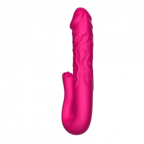 Двойной вибратор Realistic Tongue Stimulating, 2 мотора, 9 режимов вибрации