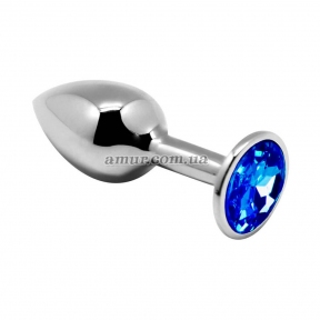 Металлическая анальная пробка с кристаллом Alive Mini Metal Butt Plug Blue S