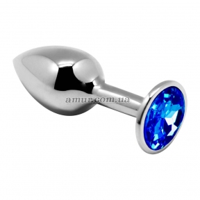 Металлическая анальная пробка с кристаллом Alive Mini Metal Butt Plug Blue L