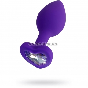 Фиолетовая втулка «Diamond Heart» с прозрачным стразом в форме сердца