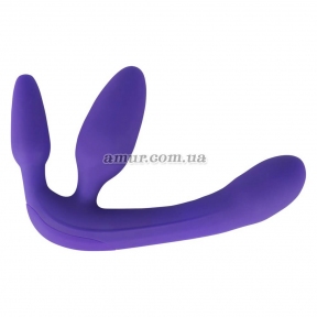 Безремневой страпон «Vibrating Strapless Strap-On 3» фиолетовый, с вибрацией