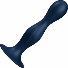 Ділдо Satisfyer Double Ball-R, синій, унісекс, рухомі кульки всередині, на присосці