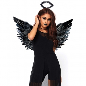 Крила чорного ангела Leg Avenue Angel Accessory Kit, чорний, крила, німб