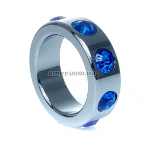 Ерекційне кільце «Ring-Metal with Dark Blue Diamonds Small»