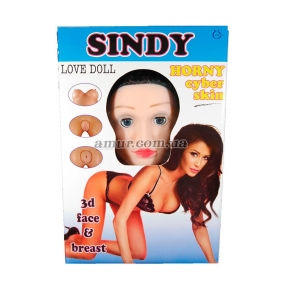 Надувная кукла «Sindy» с вставкой из киберкожи и вибростимуляцией