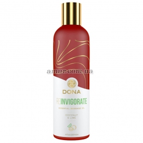 Массажное масло Dona Reinvigorate, с ароматом кокоса и лайма, 120 мл