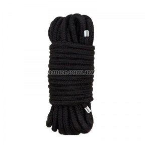 Веревка для BDSM MAI Bondage Rope, черная, длина 10 м, диаметр 6,5 мм, полиэстер