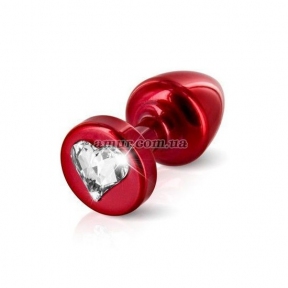 Анальная пробка Diogol Anni R Heart с кристаллом Swarovsky 3 см, красная