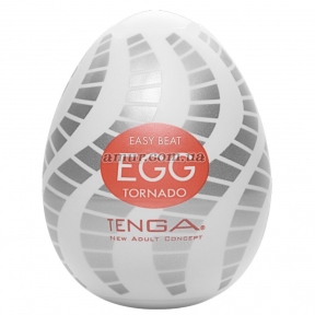 Мастурбатор-яйце Tenga Egg Tornado зі спірально-геометричним рельєфом