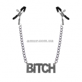Зажимы для сосков Bitch, Feral Feelings - Nipple clamps Bitch, серебро/черный