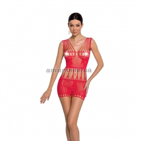 Бодистокинг — мини-платье с бабочками Passion BS090, красное