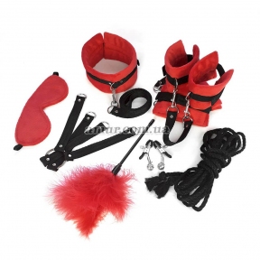 Набір БДСМ Art of Sex - Soft Touch BDSM Set, 9 предметів, червоний