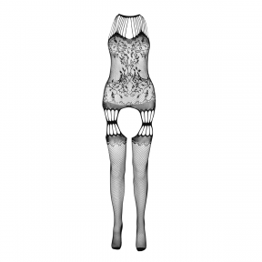 Бодістокінг з безліччю бретелей Passion BS095 One Size, white, імітація пояса і панчохи, з доступом