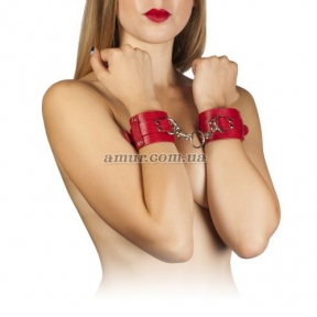 Наручники «Leather Dominant Hand Cuffs» красные