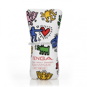 Мастурбатор - Tenga Keith Haring Soft Tube Cup, сдавливаемый