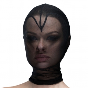 Маска серце сітка із повністю закритим обличчям Feral Feelings - Hearts Mask, чорна