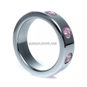 Металлическое, эрекционное кольцо «Rose Diamonds» со стразами