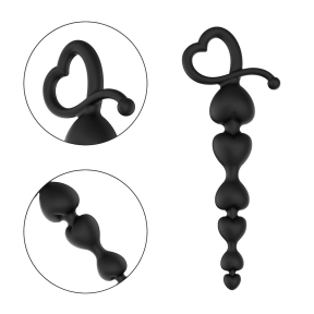 Силіконовий анальний ланцюжок у формі серця «Erospace Wild Play C2»