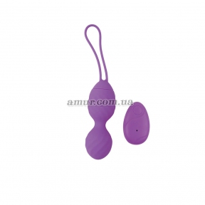 Вагинальные шарики «Ridged M-mello» фиолетовые, с пультом ДУ