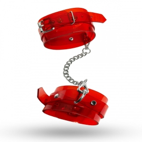 Поножі Feral Feelings - Ankle Restraints, червоні, прозорі