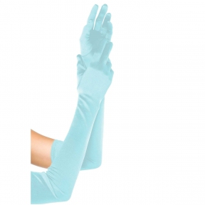 Довгі рукавички атласні Leg Avenue Extra Long Satin Gloves, One Size, світло-блакитні