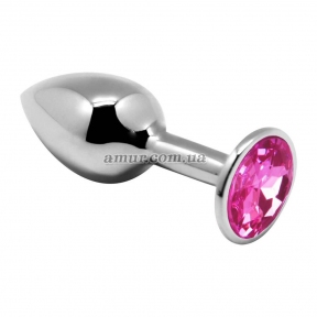 Металева анальна пробка із кристалом Alive Mini Metal Butt Plug Pink L