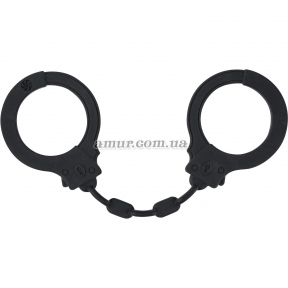Безпечні силіконові наручники чорного кольору 