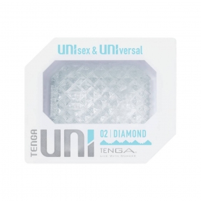 Унісекс-стимулятор Tenga Uni Diamond, білий, із зубчастим рельєфом, лубрикант в комплекті