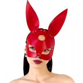 Шкіряна маска Зайки Art of Sex - Bunny mask, червона