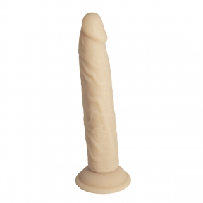 Фалоімітатор Naked Addiction - 9″ Silicone Dual Density Bendable Dildo Vanilla, віброкуля в подарунок