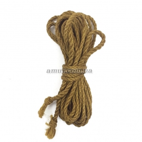 Джутовая веревка BDSM 8 метров, 6 мм, цвет золотой
