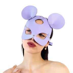 Кожаная маска мышки Art of Sex - Mouse Mask, фиолетовая