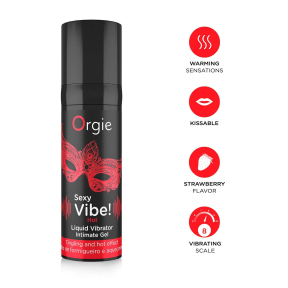 Жидкий вибратор Orgie Sexy Vibe! Hot, 15 мл — согревающий эффект, мощная стимуляция