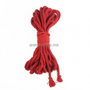 Бавовняна мотузка BDSM 8 метрів, 6 мм, колір червоний