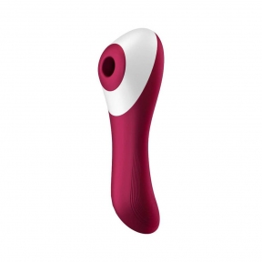 Вакуумний стимулятор із вібрацією Satisfyer Dual Crush, бордовий