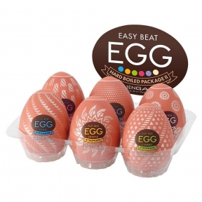 Набір яєць мастурбаторів Tenga Egg Hard Boilded II Pack (6 яєць), щільний TPE, опукла текстура