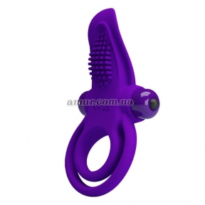 Эрекционное кольцо «Pretty Love Vibro Penis» фиолетовое